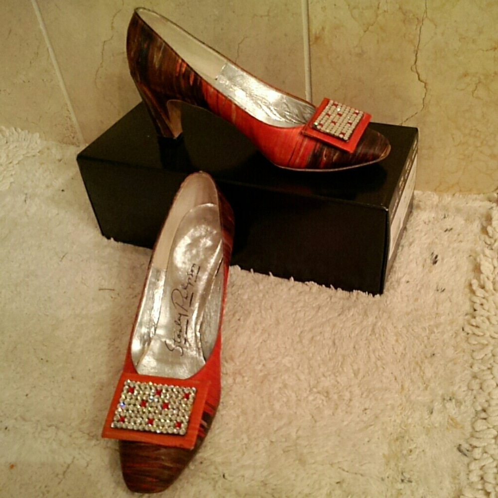 Couture rhinestone heels Vintage